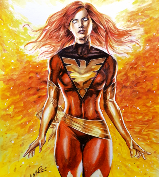 Watercolor Acrilic Jean Grey