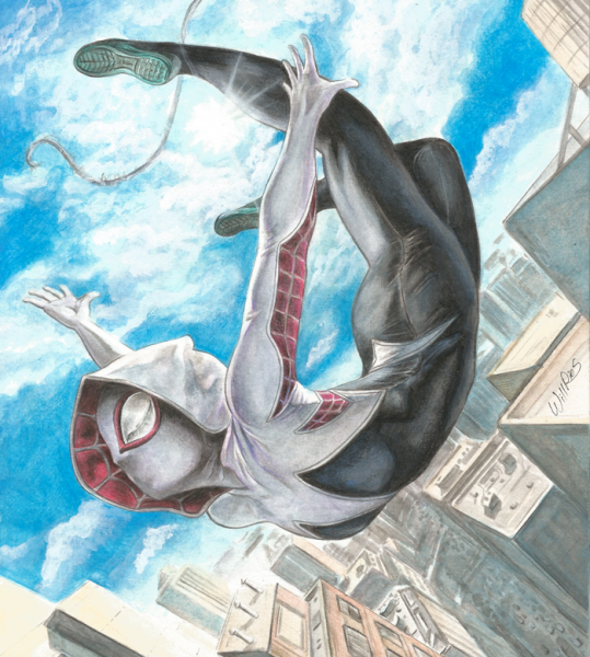 Spider Gwen Watercolor Acrilic